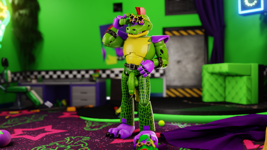 16:9 anthro five_nights_at_freddy's five_nights_at_freddy's:_security_breach hi_res male male/male montgomery_gator_(fnaf) richardbunbon scottgames solo steel_wool_studios widescreen