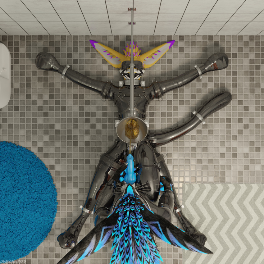 1:1 3d_(artwork) 4k absurd_res animal_genitalia animal_penis anthro anthro_on_anthro arms_tied balls bathroom bdsm biped blender_(software) blender_cycles blindfold blue_penis bodily_fluids bondage bondage_gear bondage_gloves boots bound canid canine chastity_cage chastity_device claws clothing cock_and_ball_torture collar cuff_(restraint) cuffs_(clothing) degradation digital_media_(artwork) dominant dominant_male dragonplayer dragonplayer_(character) drinking drinking_urine duo erection exposed_balls feeding_tube foot_fetish foot_on_balls footwear forced forced_drinking fox funnel_gag funnel_in_mouth fur furniture gag gagged genital_fluids genital_torture genitals harness hi_res humiliation inside knot latex latex_clothing legs_tied living_toilet lying_on_ground male male/male male_peeing mammal medical_instrument metal_chastity_cage metal_collar metal_cuffs multicolored_body muzzle_gag niko_(bounddev) on_ground open_mouth paw_on_penis peeing penis pipe public_restroom public_use restraints rexouium rubber rubber_clothing rubber_suit scientific_instrument sign slim slim_anthro slim_male slim_sub smile standing stepping_on_balls submissive submissive_male swallowing swallowing_urine tail tight_clothing toilet toilet_slave tube urinal urine urine_funnel urine_in_mouth urine_stream urine_tube watersports