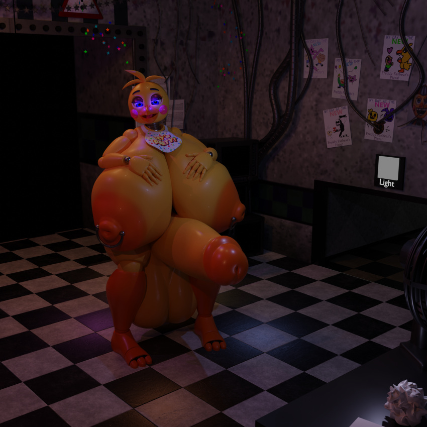 2023 3d_(artwork) animatronic anonymousfm anthro areola avian balls beak big_balls big_breasts big_penis bird breasts chicken clothing digital_media_(artwork) english_text erection five_nights_at_freddy's five_nights_at_freddy's_2 galliform gallus_(genus) genitals hair hand_on_breast herm hi_res huge_balls huge_breasts huge_penis humanoid_genitalia humanoid_penis hyper hyper_balls hyper_genitalia hyper_penis intersex machine nipple_piercing nipples nude open_mouth penis phasianid piercing robot runaboo_chica scott_cawthon scottgames solo text toy_chica_(fnaf)