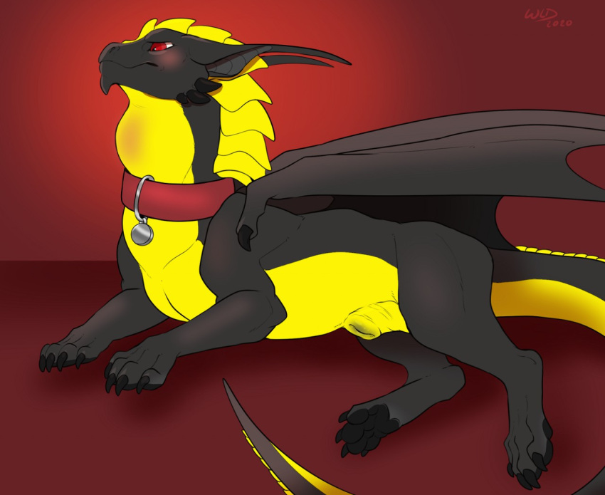 animal_genitalia claws collar dragon ernesto_(rebeldragon101) feet feral folded_wings genitals long_ears male neck_bulge pawpads paws sheath solo struggling stubborn swallowing vore wanderlustdragon wings