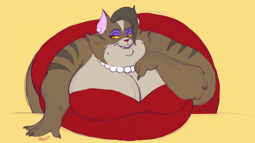 absurd_res anthro big_butt butt felid feline female hi_res longcriercat mammal melira_(pibby) obese overweight solo