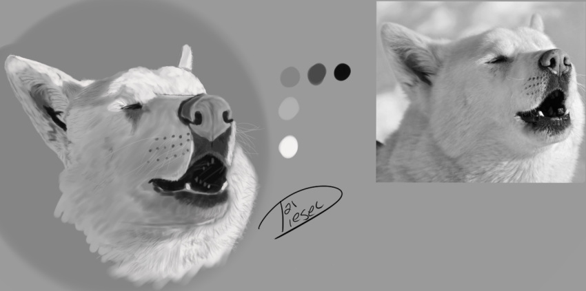 2021 canid canine canis diesel_(artist) eyes_closed feral male mammal model_sheet open_mouth palette portrait solo tonal_drawing wolf