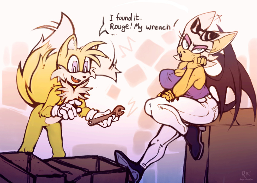 age_difference alternate_costume anthro bat black_nails canid canine colored_nails duo english_text female fox hi_res male male/female mammal miles_prower nails older_female regakoala rouge_the_bat sega sharp_nails sonic_the_hedgehog_(series) text the_murder_of_sonic_the_hedgehog younger_male