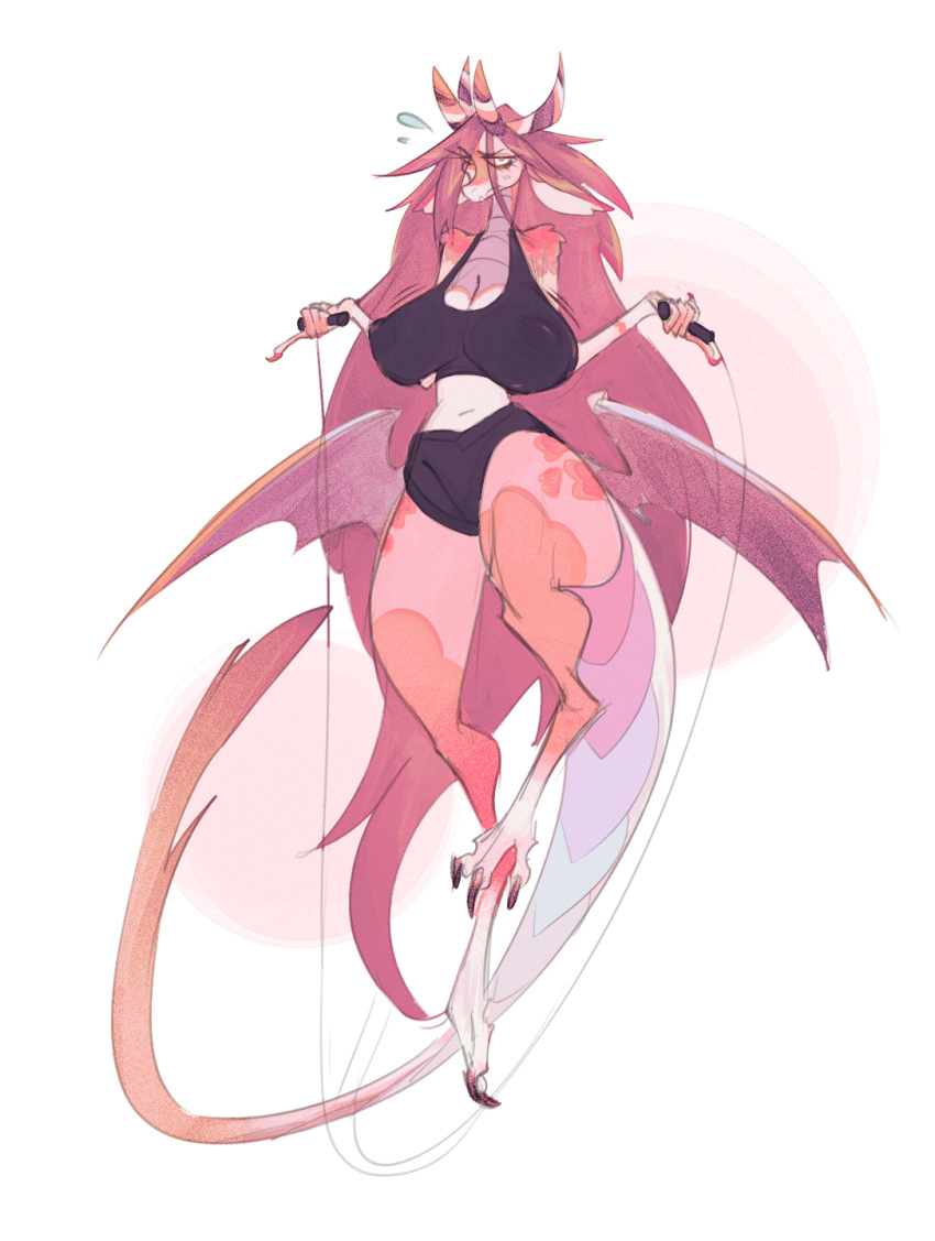 adopt adoptable anthro bottomwear breasts clothing design_(disambiguation) dragon exercises female fitness for furry golden hi_res invalid_tag jumping mekmarchu nipples pink rope rose_(disambiguation) sale shorts sketch skipping solo sport thighs tuokh666 wide wide_hips yoga