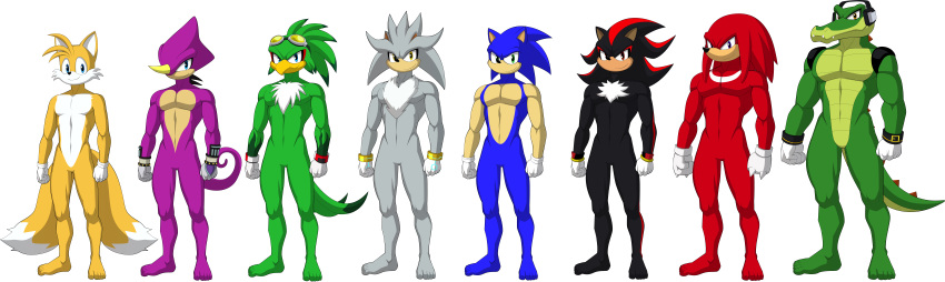 5_toes abs absurd_res anthro barefoot clothing espio_the_chameleon feet gloves group handwear hi_res humanoid humanoid_feet knuckles_the_echidna male miles_prower mobian_chameleon mobian_crocodile mobian_echidna mobian_fox mobian_hedgehog model_sheet muscular muscular_male nude pecs plantigrade sega shadow_the_hedgehog silver_the_hedgehog sonic_the_hedgehog sonic_the_hedgehog_(series) sparksstars tall toes vector_the_crocodile