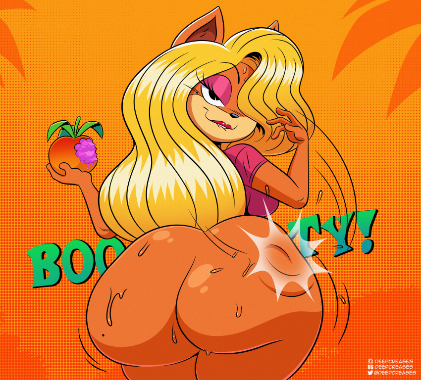 absurd_res activision anthro bandicoot big_butt butt crash_bandicoot_(series) female hi_res huge_butt mammal marsupial self_spanking shelfi solo tawna_bandicoot