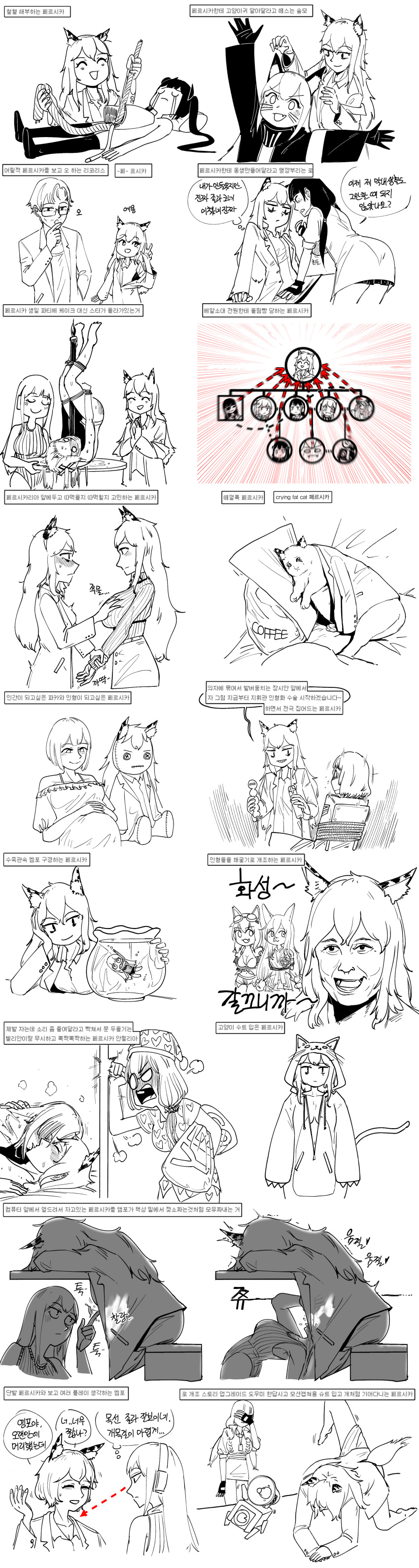 2boys 6+girls :3 :d ^_^ absurdres aged_down alternate_hair_length alternate_hairstyle angelia_(girls'_frontline) animal_costume animal_ears animal_hood animalization arms_up arrow_(symbol) ass bags_under_eyes banana_(girls'_frontline) banging bare_legs barefoot bdsm blush bondage bound breast_milk breasts cable candle cat cat_costume cat_ears cat_tail character_doll character_request check_character cleavage closed_eyes closed_mouth cloth_gag coffee_bag collarbone commentary_request cosplay crying crying_cat_(meme) dandelion_(girls'_frontline) dissection door drinking elbow_on_table elon_musk facepalm family_tree fang female_commander_(girls'_frontline) fingerless_gloves fishbowl g41_(girls'_frontline) gag gagged genderswap genderswap_(ftm) girls'_frontline gloves goggles goggles_on_head grabbing grabbing_another's_breast greyscale hair_between_eyes hand_in_pocket hand_on_own_chin hat head_on_table head_rest headset heart heart_print helianthus_(girls'_frontline) highres holding holding_another's_wrist holding_pillow holding_sex_toy hood improvised_gag jitome kigurumi korean_commentary korean_text lab_coat lanyard leg_up leotard long_hair long_sleeves looking_at_another looking_down lycoris_(girls'_frontline) m16a1_(girls'_frontline) m4_sopmod_ii_(girls'_frontline) m4_sopmod_ii_jr m4a1_(girls'_frontline) m500_(girls'_frontline) medium_breasts meme monochrome monocle multiple_boys multiple_girls nightcap nipple_flick non-humanoid_robot off_shoulder open_mouth ouroboros_(girls'_frontline) over_the_mouth_gag own_hands_together partially_unzipped persica_(girls'_frontline) persica_(girls'_frontline)_(cosplay) persicaria_(neural_cloud) pillow pregnant profile radish_p rectangular_eyewear ribbed_leotard ribbed_sweater ro635_(girls'_frontline) robot rpk-16_(girls'_frontline) sangvis_ferri selfcest sex_toy shirt simple_background sitting skin_fang skirt sleep_molestation smile sound_effects st_ar-15_(girls'_frontline) streaming_tears stroking_own_chin sweat sweater tail tears tied_to_chair tied_up_(nonsexual) translation_request v v-shaped_eyebrows whiskers white_background wire yes-no_pillow yuri