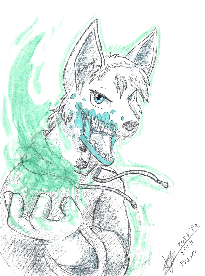 2023 absurd_res anthro blue_eyes clothing conchobhar domestic_cat drawstring felid feline felis gore graphite_(artwork) hi_res magic_user male mammal marker_(artwork) pencil_(artwork) robe scottderg simple_background solo starwarriors teeth teeth_showing traditional_media_(artwork) white_background