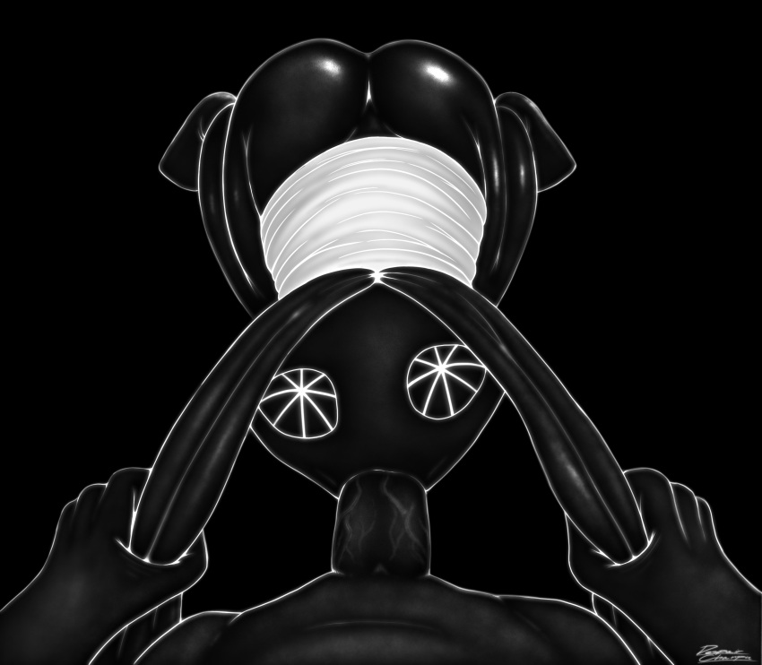 2020 absurd_res ambiguous_focus ambiguous_gender ambiguous_penetrated animal_humanoid black_and_white butt chest_wraps despairchanpu dominant dominant_male dominant_pov duo erection face_fucking faceless_character faceless_male first_person_view genitals glistening glistening_butt grabbing_both_ears hi_res high-angle_view human human_on_humanoid human_penetrating human_penetrating_humanoid human_pov humanoid humanoid_penetrated interspecies irrumatio kneeling kneeling_oral_position lagomorph lagomorph_humanoid leporid_humanoid long_ears looking_at_viewer looking_up male male/ambiguous male_penetrating male_penetrating_ambiguous male_pov mammal mammal_humanoid monochrome oral oral_penetration penetration penile penis rabbit_humanoid sex solo_focus unusual_eyes vein veiny_penis vib-ribbon vibri wraps