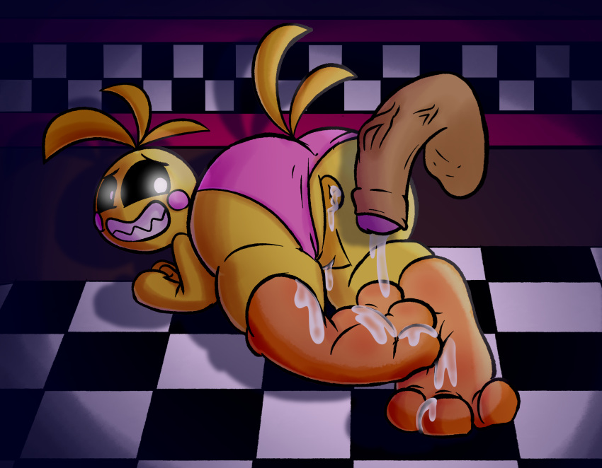 animal_humanoid animatronic anthro anus avian baggy_(artist) balls barefoot bird bodily_fluids butt chicken clothed clothed_sex clothing clothing_aside cum cum_drip cum_in_ass cum_in_pussy cum_inside cum_on_feet digital_media_(artwork) disembodied_penis dripping duo ejaculation feet female five_nights_at_freddy's five_nights_at_freddy's_2 foot_fetish foot_focus foot_play foreskin galliform gallus_(genus) genital_fluids genitals hi_res human humanoid humanoid_genitalia humanoid_penis machine male male/female mammal panties panties_aside penile penis phasianid pussy robot scottgames sex smile soles tail teeth toes toy_chica_(fnaf) underwear underwear_aside vaginal