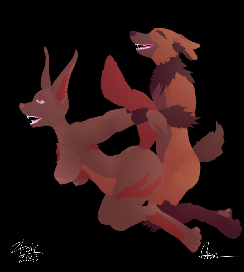absurd_res anthro canid canine duo female hi_res male male/female mammal uhphyshall_jupyter