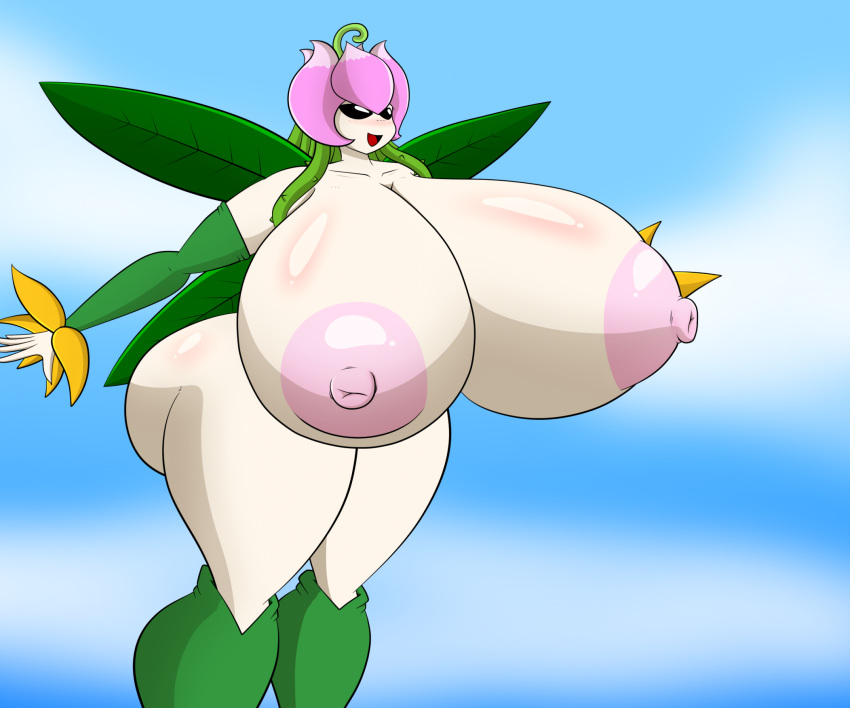 areola bandai_namco big_areola big_breasts big_butt big_nipples breasts butt clothing digimon digimon_(species) female hi_res huge_areola huge_breasts huge_butt humanoid hyper hyper_breasts knee_highs legwear lillymon mostly_nude nipples solo ultrazeta120 wings