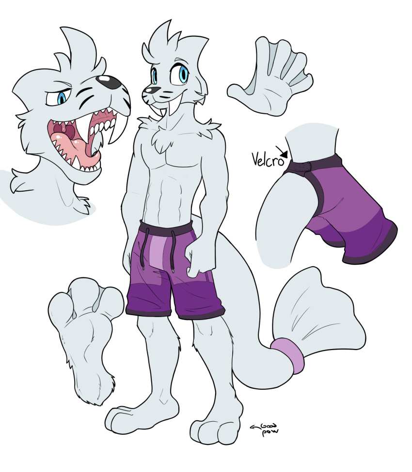 2021 3_toes 5_fingers anthro blue_eyes charles_(suddendraft) dewgong fangs feet fingers fur furgonomic_bottomwear gaping_mouth generation_1_pokemon grey_body grey_fur hi_res male membrane_(anatomy) nintendo open_mouth pink_tongue pokemon pokemon_(species) sabertooth_(anatomy) sharp_teeth simple_background sketch_page solo teeth toes tongue uvula watchoutfordragons webbed_feet webbed_hands white_background