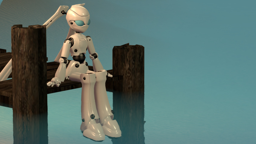 absurd_res android blue_eyes bull3t disney drossel_von_flugel_(fireball) female fireball_(disney) hi_res humanoid machine robot robot_humanoid sitting solo white_body