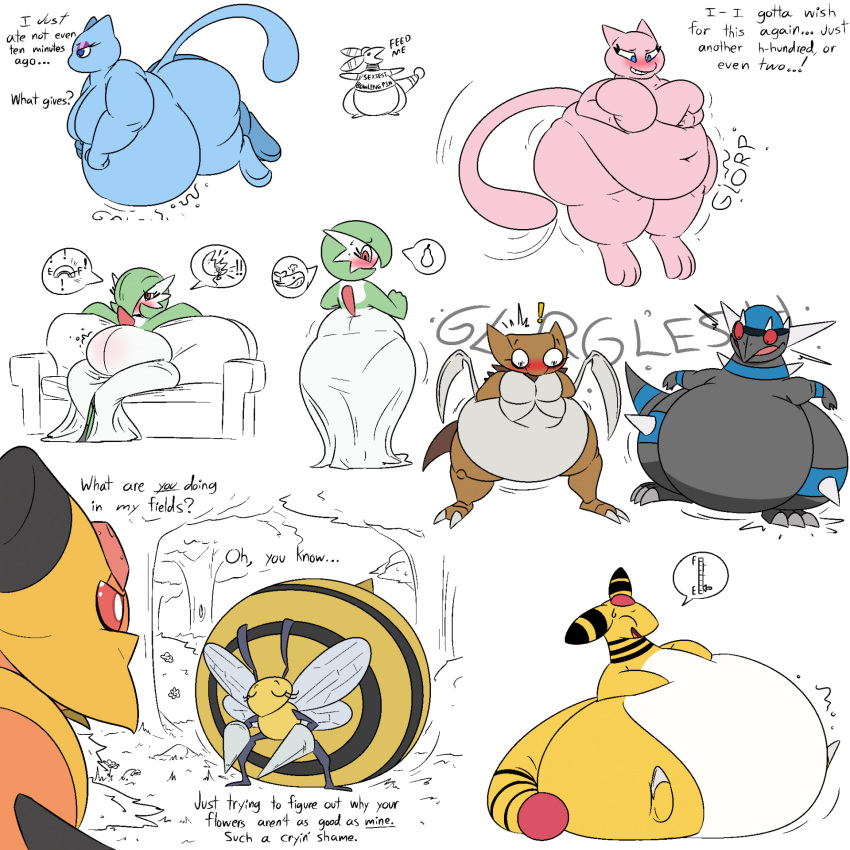 ampharos angry antennae_(anatomy) anthro arthropod arthropod_abdomen avian balloon bee beedrill belly belly_overhang big_belly big_breasts big_butt bird black_body bloated blue_body blush bottomless breasts butt cetacean clothed clothing deep_navel dialogue dress feeding_request female feral flat_chested flower food fossil_pokemon front_view fruit furniture gardevoir generation_1_pokemon generation_2_pokemon generation_3_pokemon generation_4_pokemon hi_res huge_belly huge_butt huge_thighs hymenopteran hyper hyper_belly hyper_thighs immobile inflatable insect insect_wings kabutops legendary_pokemon mammal marine mew_(pokemon) morbidly_obese morbidly_obese_female morbidly_obese_feral multicolored_body navel nintendo nude obese obese_anthro obese_female obese_feral on_sofa overweight overweight_anthro overweight_female overweight_feral pear pear-shaped_figure pink_body plant pokemon pokemon_(species) ramphastos rear_view shirt shirt_only side_view simple_background sitting sitting_on_sofa sketch_page smug sofa stinger tail text text_on_clothing text_on_shirt text_on_topwear thatoneaceguy thick_thighs three-quarter_view topwear topwear_only toucan tree two_tone_body vespiquen weight_conscious weight_gain white_background white_body wide_hips wings yellow_body