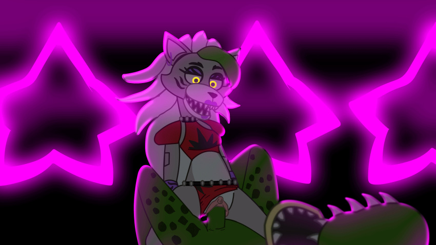 16:9 alligator alligatorid animated animatronic anthro canid canine canis choker clitoral_hood clitoris clothing clothing_aside cowgirl_position crocodilian dominant dominant_female duo ears_back eyelashes female five_nights_at_freddy's five_nights_at_freddy's:_security_breach from_front_position genitals glowing glowing_eyes hair hi_res humanoid jewelry leotard lights lipstick lying machine makeup male male/female mammal montgomery_gator_(fnaf) necklace neon_lights on_bottom on_top open_mouth panties panties_aside penetration penile penile_penetration penis penis_in_pussy pivoted_ears pussy reptile robot roxanne_wolf_(fnaf) scalie scottgames sex sharp_teeth short_playtime steel_wool_studios teeth toxis underwear underwear_aside vaginal vaginal_penetration widescreen wolf