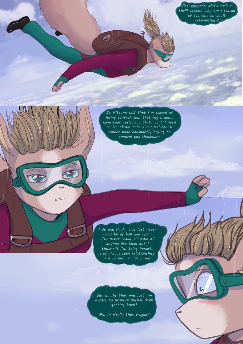 2023 babystar cloud comic detailed_background english_text female fur gemma_polson goggles_on_face hair hi_res mammal outside rodent sciurid skydiving solo tail text thought_bubble tree_squirrel