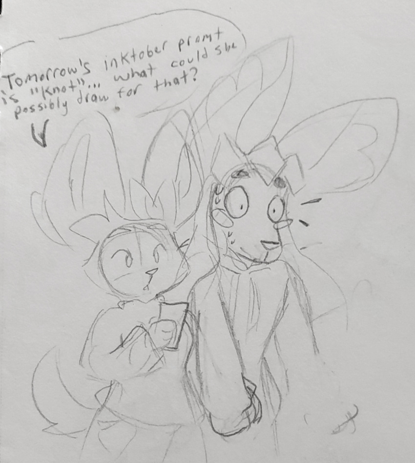 anthro big_ears blush dialogue duo eeveelution female generation_4_pokemon generation_6_pokemon glaceon hand_holding hi_res inktober knot lucky_lucarios male male/female nintendo phone pokemon pokemon_(species) romantic romantic_couple sketch surprise sylveon