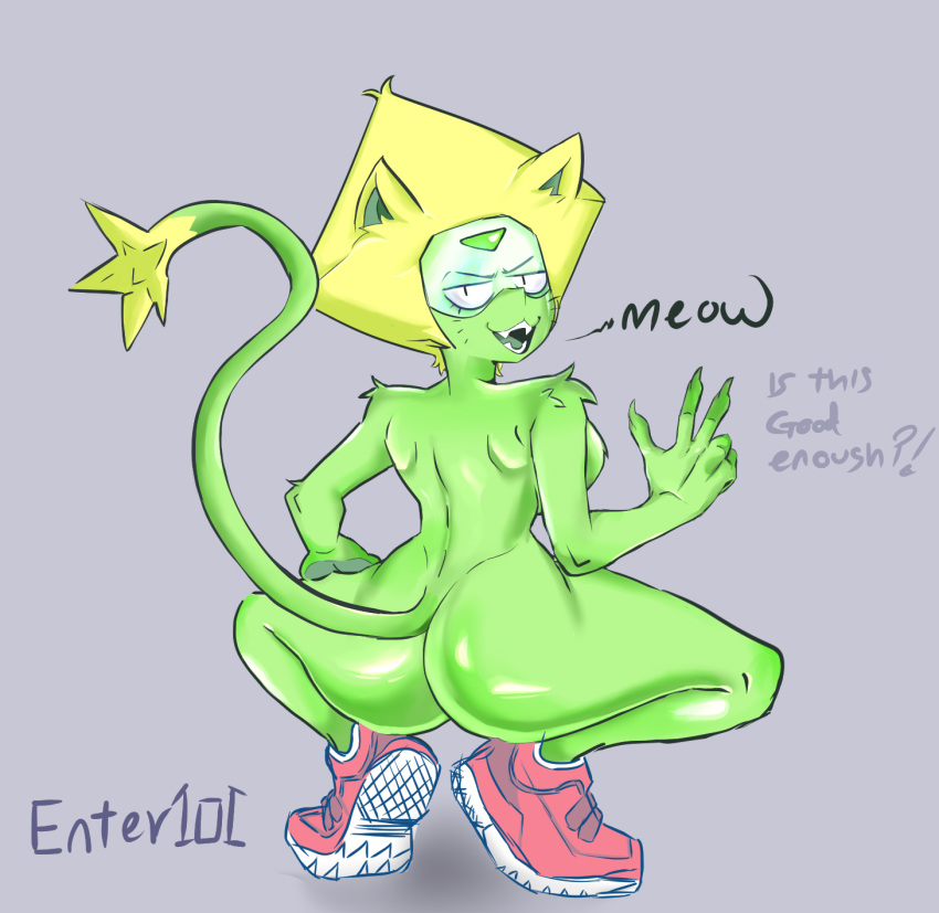 alien alien_humanoid alternate_species animal_humanoid anthro big_breasts big_butt blonde_hair breasts butt cartoon_network cat_humanoid enter101 felid felid_humanoid feline feline_humanoid female female/female feral gem_(species) hair hi_res humanoid mammal mammal_humanoid peridot_(gem_species) peridot_(steven_universe) solo steven_universe