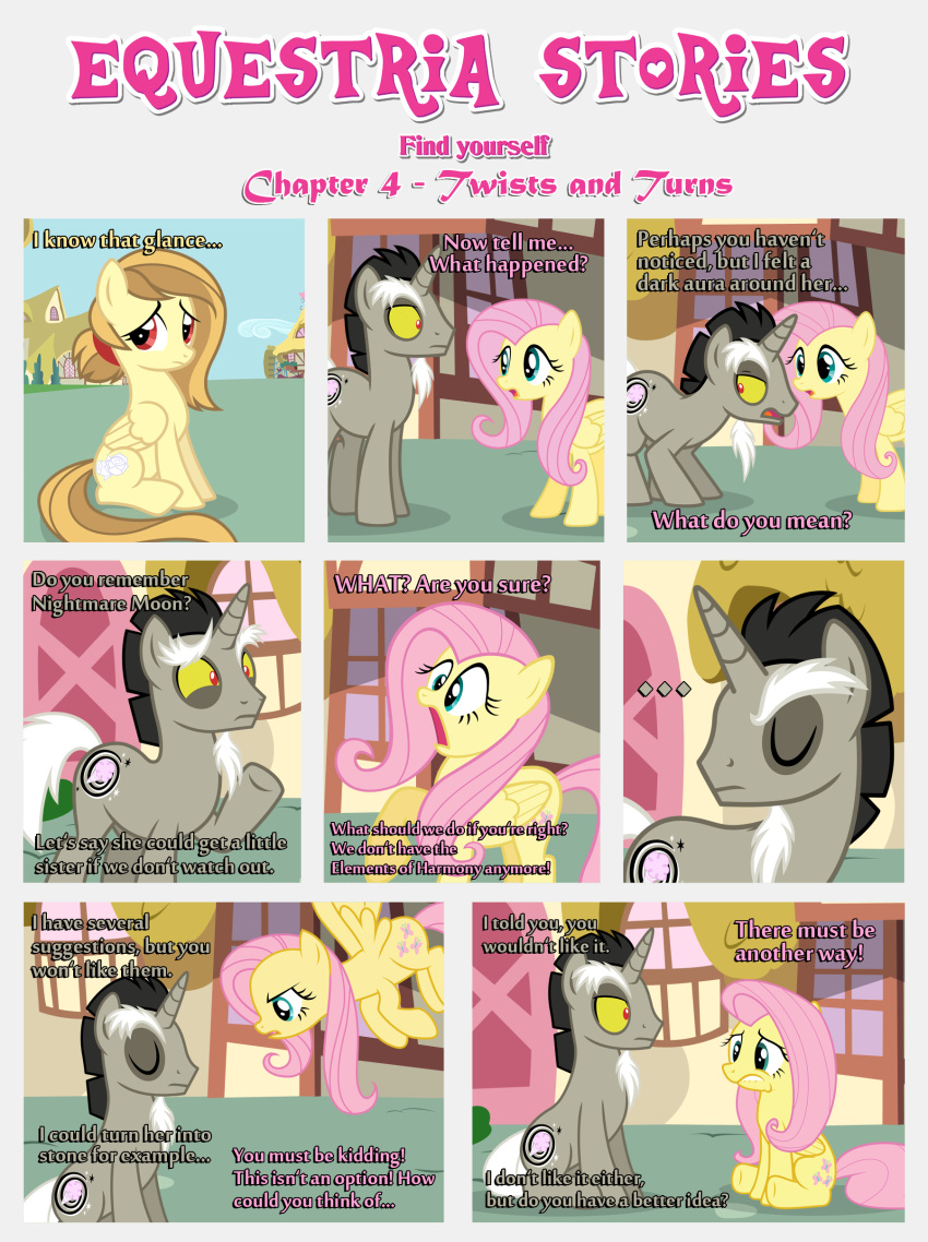 absurd_res alice_goldenfeather_(estories) building dialogue discord_(mlp) ears_up equid equine estories fake_cutie_mark female feral fluttershy_(mlp) flying folded_wings friendship_is_magic frown group hasbro hi_res horn male mammal my_little_pony open_mouth outside pegasus ponyville sitting spread_wings standing trio unicorn waiter waiting wings worried