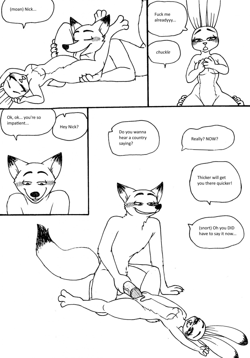 2023 3_toes 4_fingers anthro anthro_on_anthro anthro_penetrated anthro_penetrating anthro_penetrating_anthro balls bernielover bernielover's_college_au blush breasts butt canid canine claws comic cunnilingus dialogue disney duo english_text erection feet female female_penetrated finger_claws fingers fox fur genitals hi_res hindpaw humanoid_hands judy_hopps lagomorph leporid lying male male/female male_penetrating male_penetrating_female mammal monochrome nick_wilde nude oral paws penetration penile penile_penetration penis penis_in_pussy pussy rabbit scut_tail sex short_tail smile speech_bubble tail teeth text toes tongue tongue_out vaginal vaginal_penetration zootopia