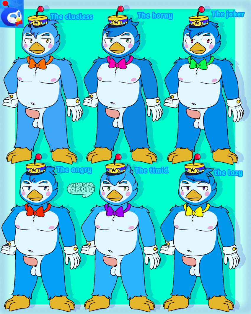 absurd_res anthro avian bird brawl_stars duo genitals group hi_res male male/male murderdroid_(artist) penis solo trio