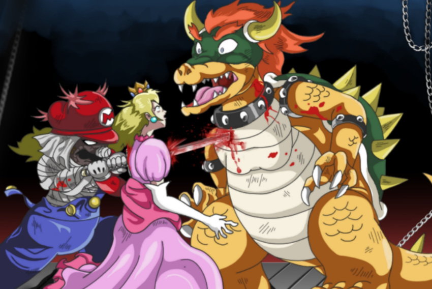 atpwbe bowser confirmed death highres mario mario_(series) murder non-web_source princess_peach purified revenge sword tde weapon