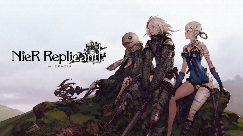 absurdres emil_(nier) highres kaine_(nier) nier_(series) non-web_source official_art yoshida_akihiko