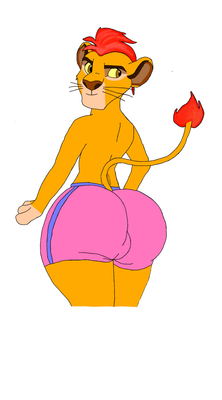 adult_male andromorph anthro bigbutt butt butt_focus clothing disney felid hi_res intersex kion_(the_lion_guard) lion lionbooty male male/male mammal pantherine solo the_lion_guard the_lion_king thick_thighs underwear young