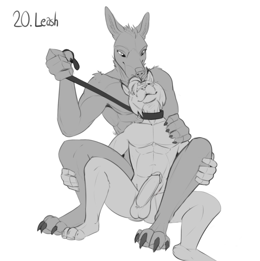 5_fingers abs anthro athletic athletic_anthro athletic_male balls biceps big_dom_small_sub butt canid canine canis claws collar cuddling digital_media_(artwork) dominant dominant_anthro dominant_male duo ear_tuft effedupspecimen embrace english_text erection eye_contact felid feline fingers fur genitals hair hand_on_leg hindpaw holding_leg holding_partner holding_shoulder humanoid_genitalia humanoid_penis inner_ear_fluff larger_male larger_on_top lean_body leaning leaning_back leaning_on_another leash leash_pull leashed_collar leashed_male looking_at_another looking_at_partner looking_down looking_pleasured looking_up lynx male male/male mammal monochrome muscular muscular_anthro muscular_male nude paws pecs penile penis presenting resting resting_on_partner simple_background size_difference smaller_anthro smaller_male smile snout spread_legs spreading submissive submissive_anthro submissive_male text tuft wolf