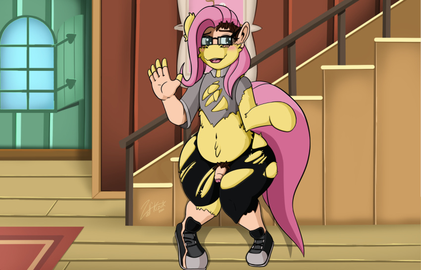 blush chest_tuft clothing ear_transformation equid equine eyewear female feral fluttershy_(mlp) friendship_is_magic fur fur_growth gender_transformation genitals glasses growth hair hair_growth hasbro hip_growth hooves horse human knees_together male mammal mid_transformation mtf_transformation my_little_pony open_mouth penis pink_hair pony shoes_ripping solo species_transformation tail tail_growth tf_into_fictional_character thebaseballfur torn_clothing transformation tuft vaalkizuk wide_hips yellow_body yellow_fur