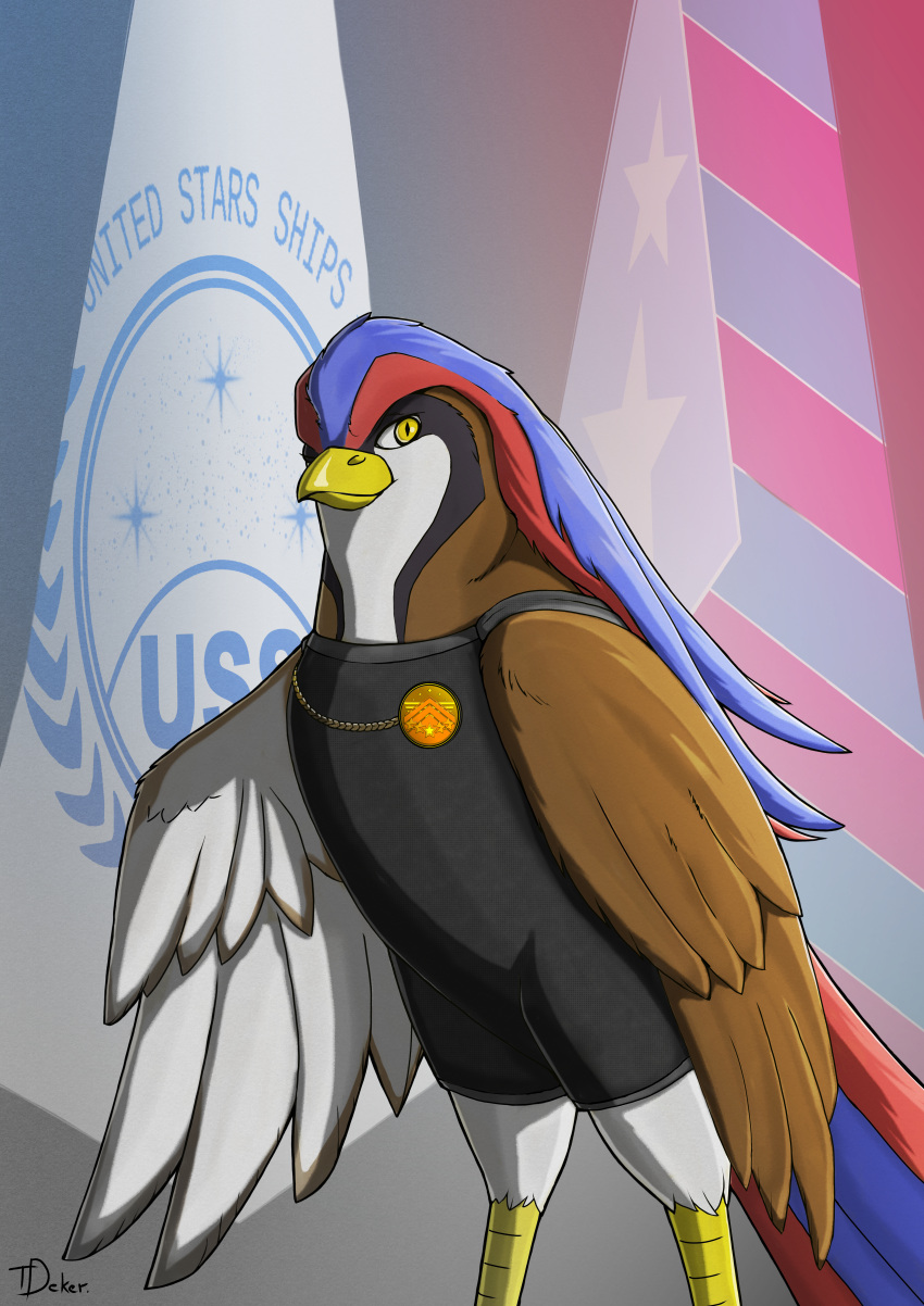 2023 absurd_res avian avian_feet biped bird blue_body blue_feathers brown_body brown_feathers clothed clothed_feral clothing digital_media_(artwork) fan_character feathered_wings feathers female feral generation_1_pokemon hair hi_res huge_filesize leila_dashira_west multicolored_body multicolored_feathers multicolored_hair nintendo pandora's_war partially_clothed pidgeot pokemon pokemon_(species) portrait red_body red_feathers scutes shaded signature solo tail_feathers tem_deker three-quarter_portrait two_tone_hair white_body white_feathers wings yellow_body yellow_eyes yellow_feathers