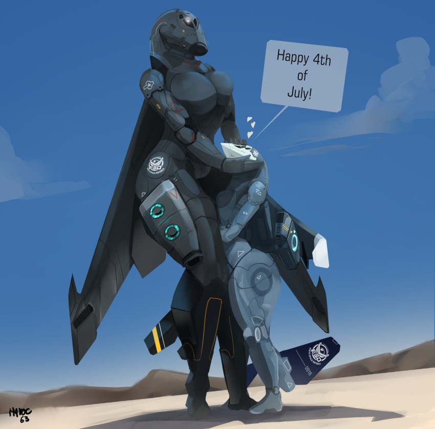 &lt;3 aircraft airplane anthro bomber breast_squish breasts cloud desert duo english_text female female/female fighter_plane happy havoc63 hi_res jet living_aircraft living_machine living_vehicle machine mountain patting rubbing_cheek size_difference sky smile squish text vehicle