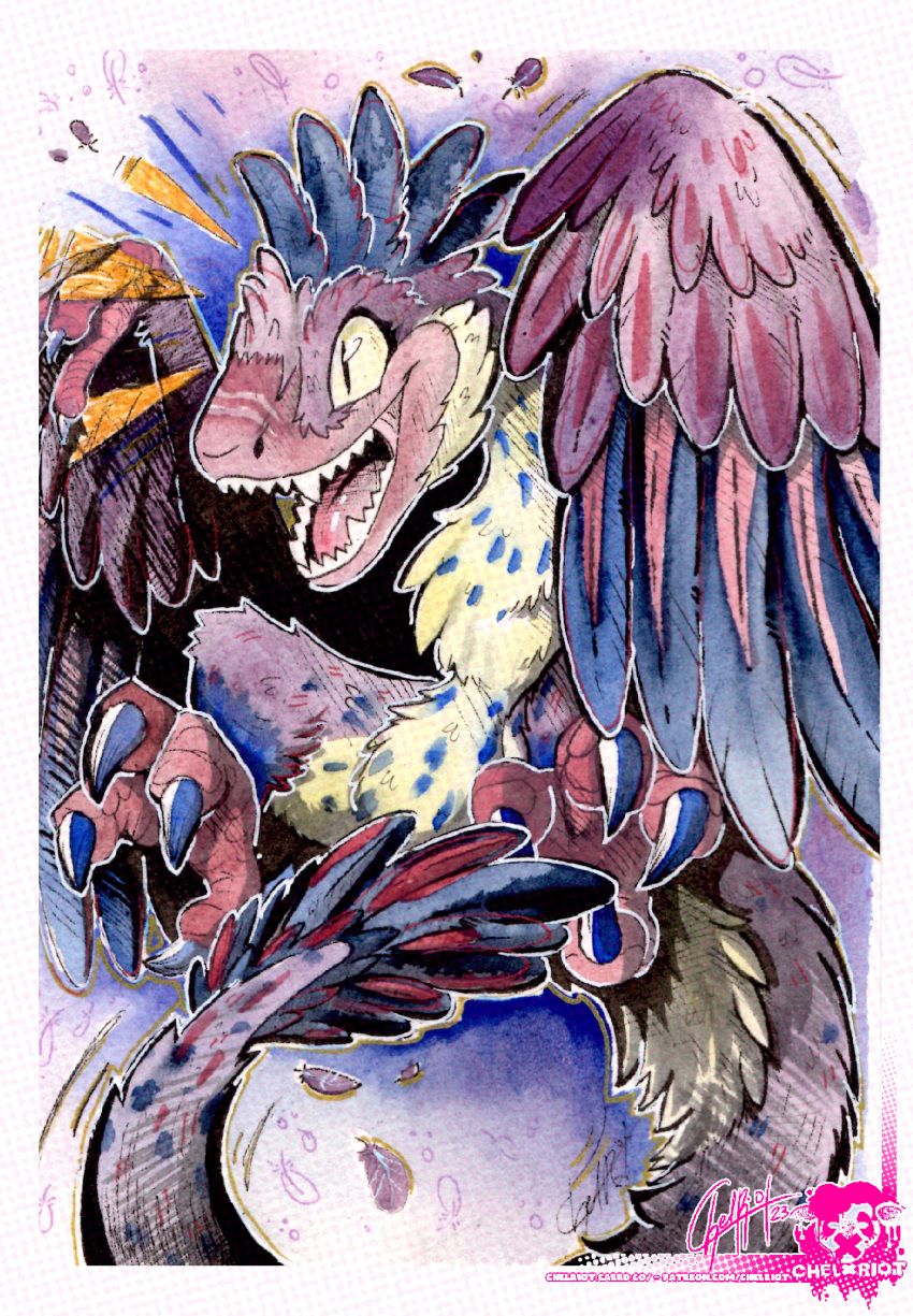 absurd_res aurawra dinosaur dromaeosaurid furry furryart furryfandom hi_res illustration invalid_tag painting painting_(artwork) reptile scalie theropod traditional_media_(artwork) watercolor_(artwork)