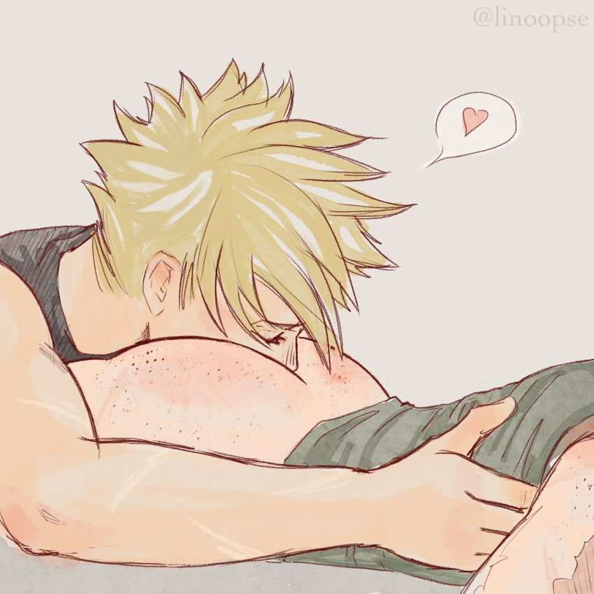 anilingus ass bakugou_katsuki blonde_hair body_freckles boku_no_hero_academia bottomless closed_eyes face_on_ass freckles freckles_on_ass heart highres licking linoopse midoriya_izuku scar shounen_jump shueisha yaoi