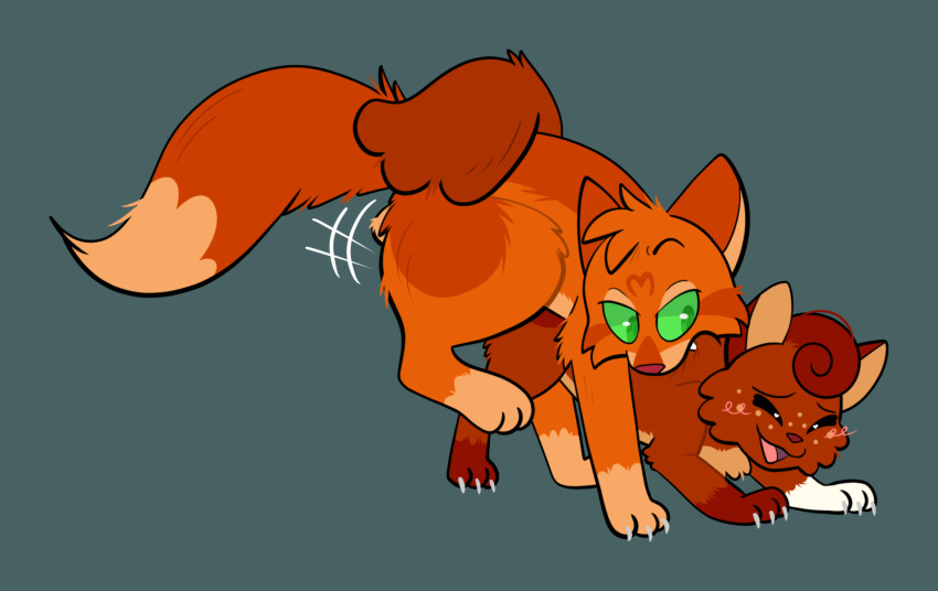 catboyjail claws_out daughter_(lore) domestic_cat duo father_(lore) father_and_child_(lore) father_and_daughter_(lore) felid feline felis female feral firestar_(warriors) fur green_eyes hi_res incest_(lore) incest_play male male/female mammal orange_body orange_fur parent_(lore) parent_and_child_(lore) parent_and_daughter_(lore) squirrelflight_(warriors) warriors_(cats)