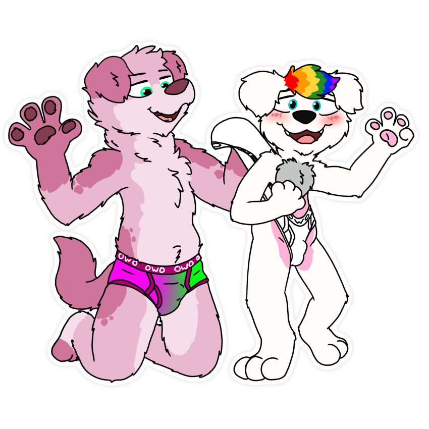 1:1 alpha_channel anthro briefs bully canid canine canis clothing domestic_dog duo hi_res humiliation male male/male mammal nerd size_difference tighty_whities underwear walter_the_mix wedgie white_briefs white_clothing white_underwear