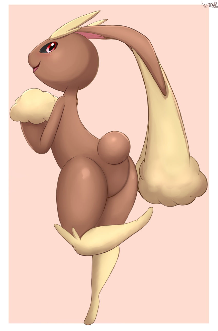 absurd_res ambiguous_gender an-tonio butt fur generation_4_pokemon hi_res lagomorph lopunny mammal nintendo pokemon pokemon_(species) simple_background solo