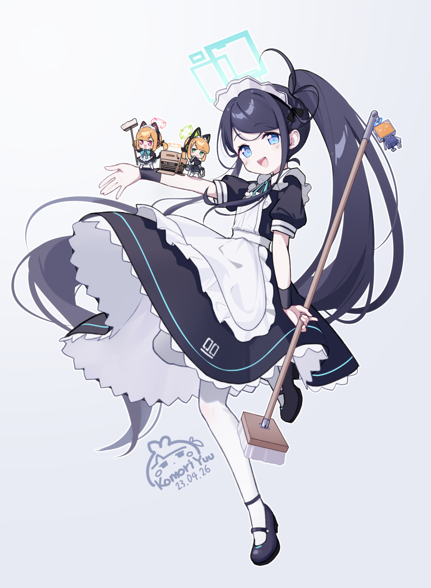 &lt;key&gt;_(robot)_(blue_archive) 4girls :d absurdly_long_hair absurdres animal_ear_headphones animal_ear_headwear animal_ears anklet apron aris_(blue_archive) aris_(maid)_(blue_archive) armband black_hair blue_archive blue_bow blue_bowtie blue_eyes bow bowtie box broom cardboard_box cat_ear_headphones chibi chibi_inset commentary_request fake_animal_ears forehead frilled_apron frills full_body green_eyes hair_bow hair_ribbon halo headphones hiding highres holding holding_broom in_box in_container jewelry komori_yu long_hair long_sleeves looking_at_viewer maid maid_apron maid_headdress mary_janes medium_hair midori_(blue_archive) midori_(maid)_(blue_archive) momoi_(blue_archive) momoi_(maid)_(blue_archive) multiple_girls official_alternate_costume official_alternate_hairstyle orange_hair pantyhose ponytail purple_eyes ribbon shoes short_sleeves sidelocks simple_background smile solo_focus standing standing_on_one_leg thighhighs twintails very_long_hair white_apron white_background white_pantyhose white_thighhighs yuzu_(blue_archive) yuzu_(maid)_(blue_archive) zettai_ryouiki