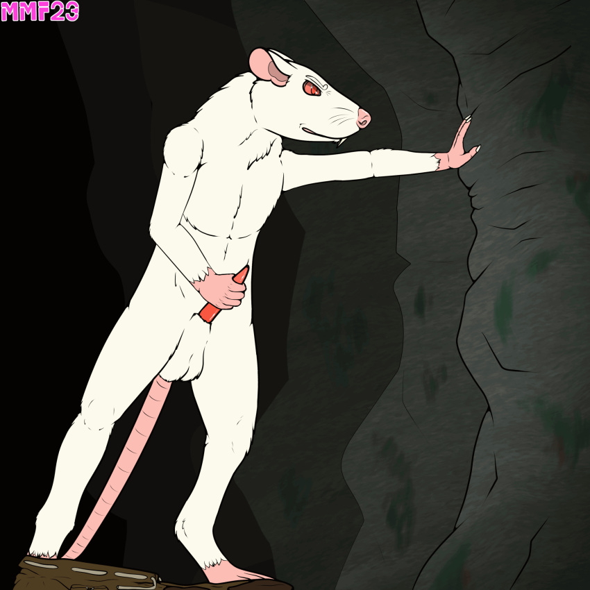 1:1 albino_rat animal_genitalia animal_penis animated anthro bodily_fluids bottomwear cave clothing cum cum_on_wall genital_fluids genitals hi_res male mammal masturbation mechanical_monster_factory murid murine orgasm pants penis rat rodent short_playtime skaven solo warhammer_(franchise)