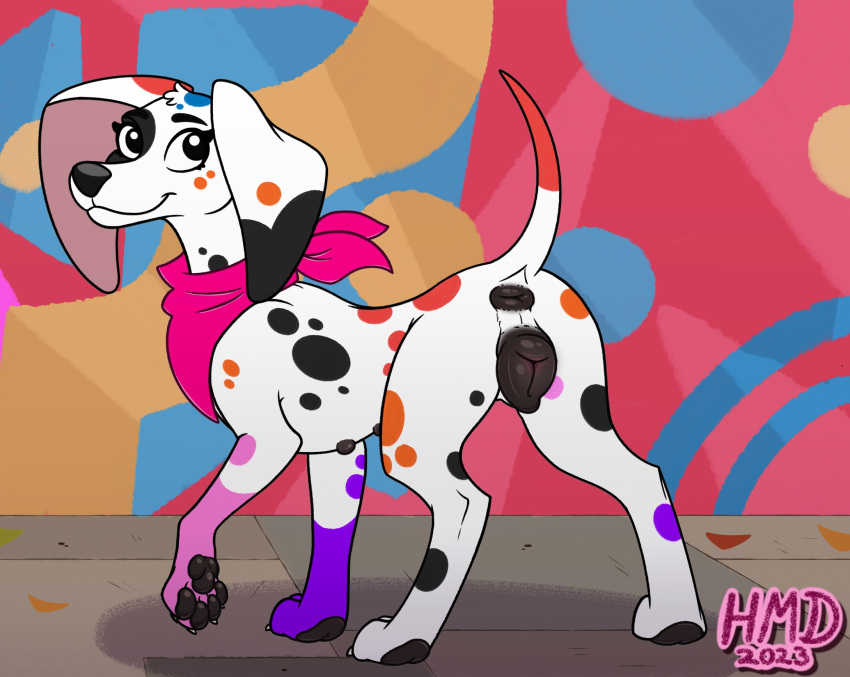 101_dalmatian_street 101_dalmatians aged_up anatomically_correct anatomically_correct_genitalia anatomically_correct_pussy animal_genitalia animal_pussy bandanna bandanna_on_neck black_eyes brown_nipples brown_pussy butt canid canine canine_genitalia canine_pussy canis da_vinci_(101_dalmatians) dalmatian disney domestic_dog female feral fur genitals hi_res hmdkoba kerchief long_ears looking_at_viewer looking_back looking_back_at_viewer mammal nipples paws presenting presenting_pussy pussy solo spots tail white_body white_fur