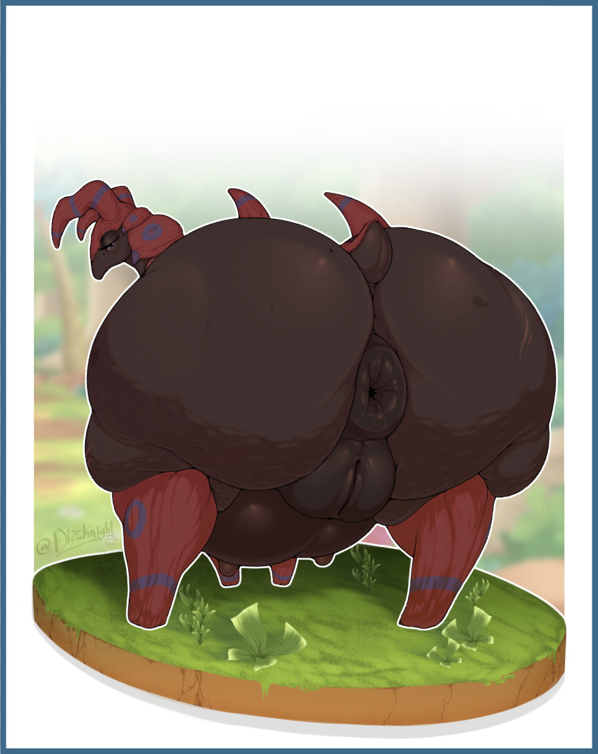 anus big_butt big_teats butt carapace cellulite dizzyknight female feral generation_5_pokemon genitals hi_res huge_butt huge_hips huge_teats huge_thighs nintendo nipples overweight overweight_female overweight_feral plump_labia pokemon pokemon_(species) puffy_anus pussy rear_view scar scolipede solo teats thick_thighs udders