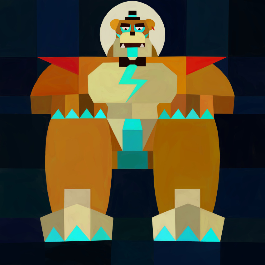 abstract_art abstract_background absurd_res anthro bear cagorical five_nights_at_freddy's freddy_(fnaf) geometric_background hi_res male male/male mammal minimalism scottgames simple_background solo