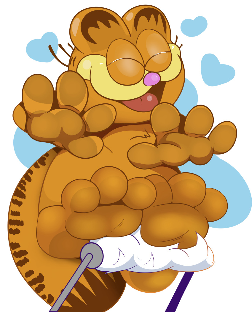 &lt;3 absurd_res anthro ayylmao0129 bodily_fluids crying_laughing domestic_cat feet felid feline felis foot_fetish foot_focus garfield_(series) garfield_the_cat hi_res laugh male mammal solo tears tickle_fetish tickle_torture tickling
