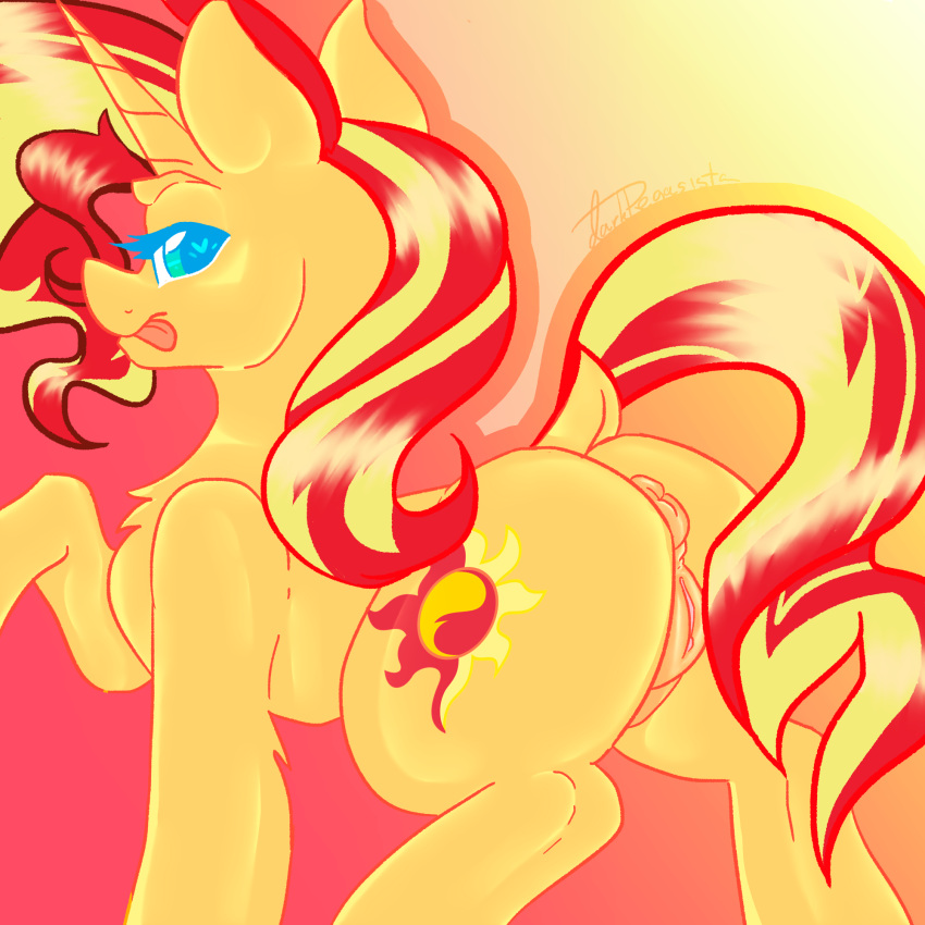 &lt;3 &lt;3_eyes abstract_background alternate_version_at_source anatomically_correct anatomically_correct_genitalia anatomically_correct_pussy animal_genitalia animal_pussy anus blonde_hair blonde_mane butt chest_tuft cutie_mark dankpegasista dock equestria_girls equid equine equine_anus equine_genitalia equine_pussy eyelashes female feral fur genitals green_eyes hair hasbro hi_res horn long_horn mammal mane multicolored_hair multicolored_mane my_little_pony orange_body orange_fur puffy_anus pussy raised_tail red_hair red_mane red_tail solo sunset_shimmer_(eg) tail tongue tongue_out tuft two_tone_hair two_tone_mane two_tone_tail unicorn unicorn_horn yellow_tail