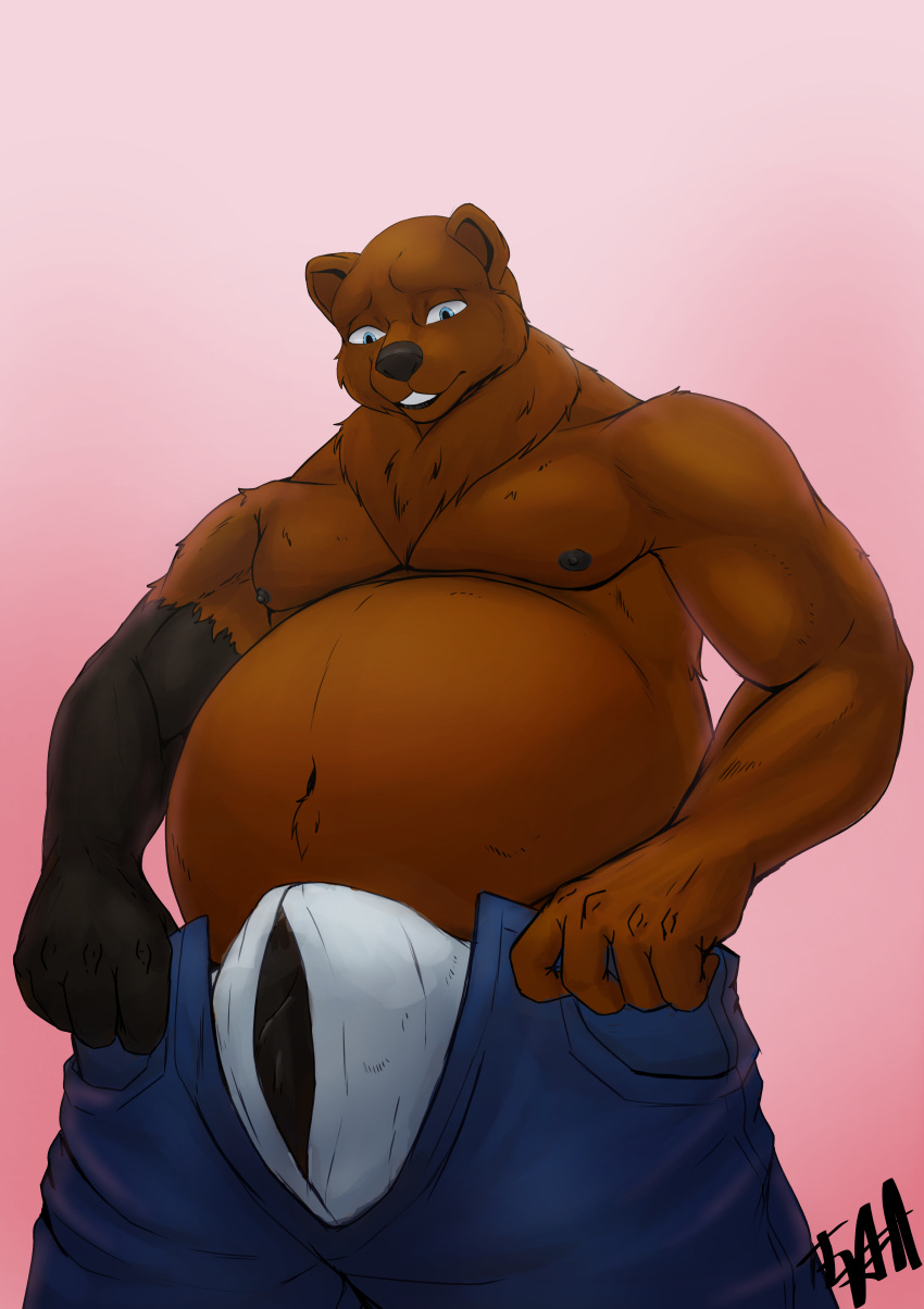 absurd_res barazoku bear bulge ergoruz hi_res male mammal meme nafeon tight_pants_meme