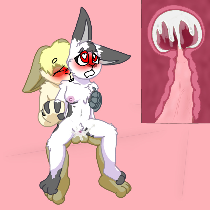 &lt;3 &lt;3_eyes 1:1 anthro bite blonde_hair blush bodily_fluids breasts cum cum_in_pussy cum_in_uterus cum_inside darlan_bunnit darli_buni domestic_rabbit duo dutch_rabbit english_spot eyes_closed female fur genital_fluids hair hand_holding hi_res holding_breast internal internal_vaginal lagomorph leporid lexi_copperfur(darli_buni) male male/female mammal neck_bite on_lap orgasm orgasm_face oryctolagus penetration pink_background prosthetic prosthetic_arm prosthetic_limb rabbit shoulder_tuft simple_background sitting_on_lap spots spotted_body spotted_fur tan_body tan_fur tuft uterus vaginal vaginal_penetration white_body white_fur