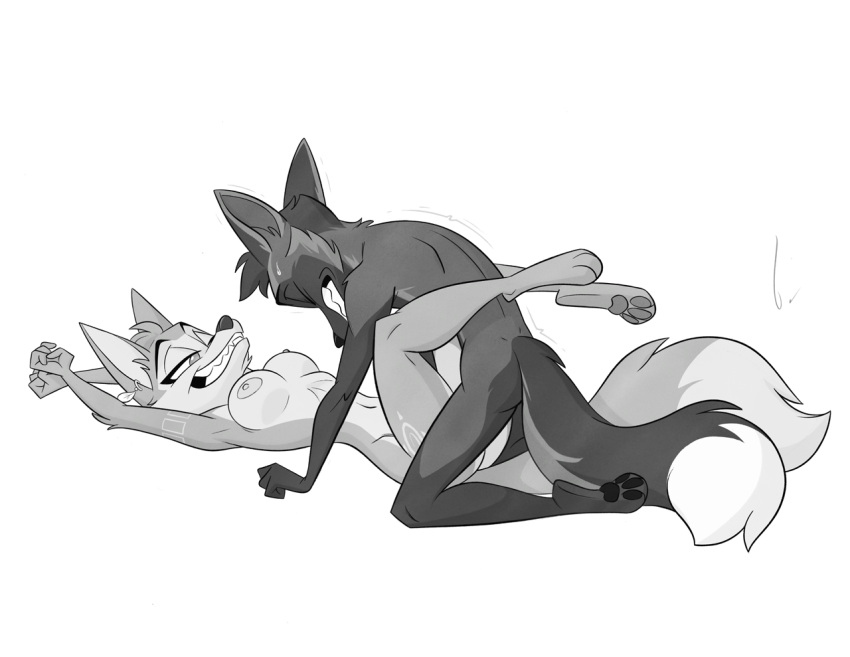 2023 3_toes 4_fingers ambiguous_penetration anthro anthro_on_anthro anthro_penetrated anthro_penetrating anthro_penetrating_anthro areola birchly breasts butt canid canine clenched_teeth dashwood_fox duo feet female female_penetrated fingers fox foxjump fur greyscale grin hair hindpaw humanoid_hands kneeling krystal lying male male/female male_penetrating male_penetrating_female mammal monochrome navel nintendo nipples nude on_back pawpads paws penetration penile penile_penetration sex smile star_fox teeth toes