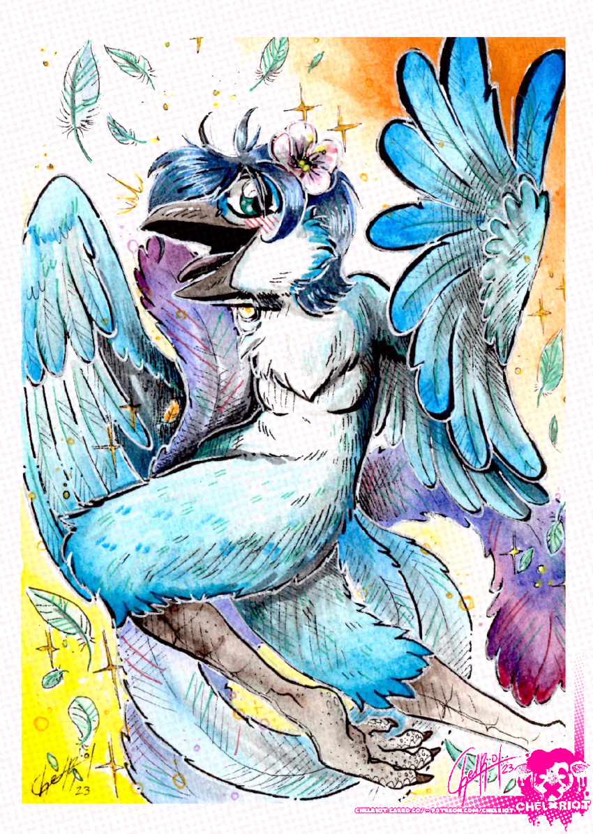 avian bird birdsona furry_fandom hi_res illustration invalid_tag painting painting_(artwork) starbird traditional_media_(artwork) watercolor_(artwork)