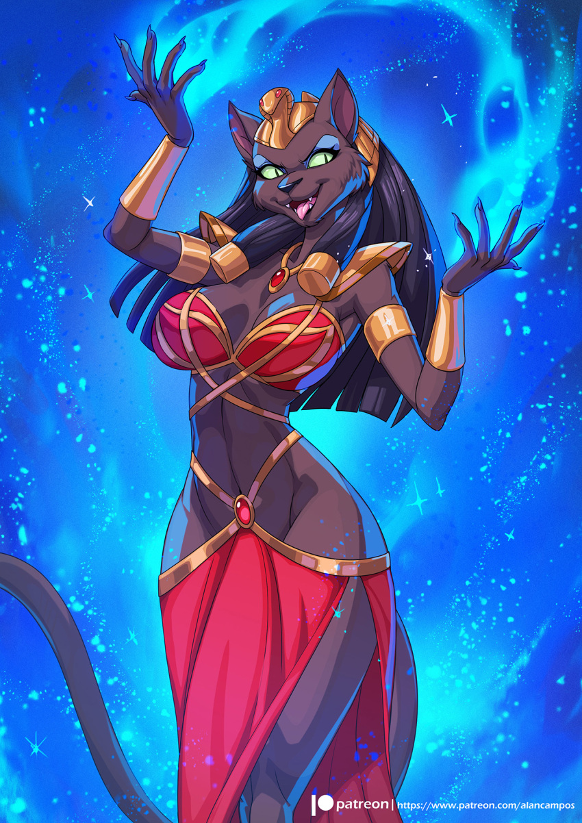 2023 5_fingers alanscampos anthro clothing digital_media_(artwork) disney disney's_aladdin fangs felid feline female fingers hair hi_res long_hair mammal mirage_(disney) open_mouth solo teeth text tongue url